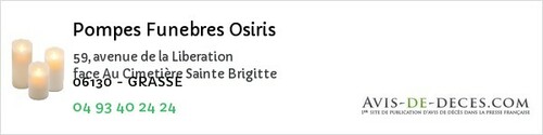 Avis de décès - Beaulieu-sur-Mer - Pompes Funebres Osiris