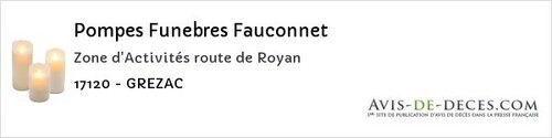 Avis de décès - Boutenac-Touvent - Pompes Funebres Fauconnet