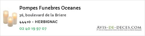 Avis de décès - La Plaine-Sur-Mer - Pompes Funebres Oceanes