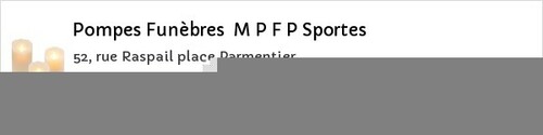 Avis de décès - Rungis - Pompes Funèbres M P F P Sportes