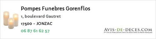 Avis de décès - Boisredon - Pompes Funebres Gorenflos