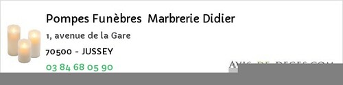 Avis de décès - Chargey-lès-Port - Pompes Funèbres Marbrerie Didier