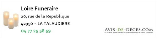 Avis de décès - Cellieu - Loire Funeraire