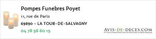 Avis de décès - Saint-Vérand - Pompes Funebres Poyet