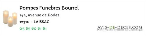 Avis de décès - La Rouquette - Pompes Funebres Bourrel
