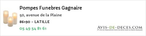 Avis de décès - Sainte-Radégonde - Pompes Funebres Gagnaire