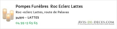 Avis de décès - Sérignan - Pompes Funèbres Roc Eclerc Lattes