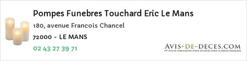 Avis de décès - Congé-sur-Orne - Pompes Funebres Touchard Eric Le Mans