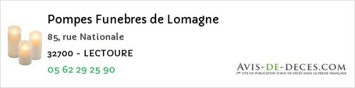 Avis de décès - Miradoux - Pompes Funebres de Lomagne