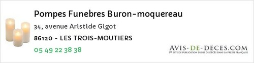 Avis de décès - Montreuil-Bonnin - Pompes Funebres Buron-moquereau