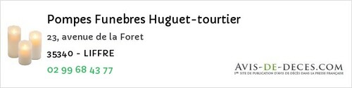 Avis de décès - Le Petit-Fougeray - Pompes Funebres Huguet-tourtier