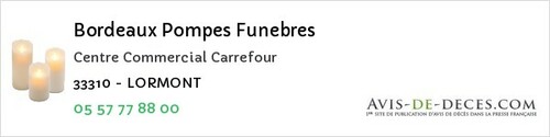 Avis de décès - Saint-Christophe-Des-Bardes - Bordeaux Pompes Funebres