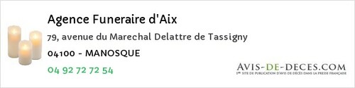 Avis de décès - Uvernet-Fours - Agence Funeraire d'Aix