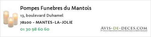 Avis de décès - Maurecourt - Pompes Funebres du Mantois