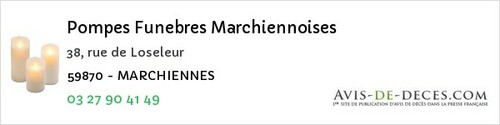 Avis de décès - Raimbeaucourt - Pompes Funebres Marchiennoises