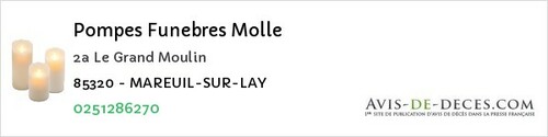 Avis de décès - Noirmoutier-en-L'île - Pompes Funebres Molle