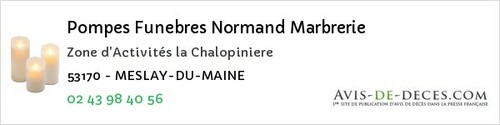 Avis de décès - Vimarcé - Pompes Funebres Normand Marbrerie