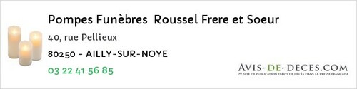 Avis de décès - Saint-Riquier - Pompes Funèbres Roussel Frere et Soeur