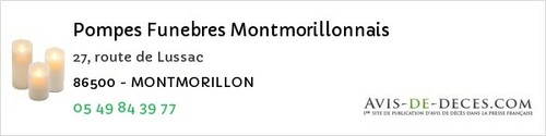 Avis de décès - Bellefonds - Pompes Funebres Montmorillonnais