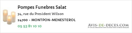Avis de décès - Saint-Victor - Pompes Funebres Salat