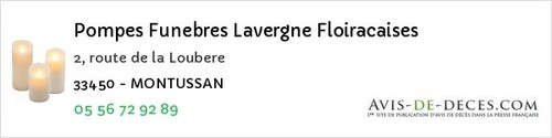 Avis de décès - Lerm-et-Musset - Pompes Funebres Lavergne Floiracaises