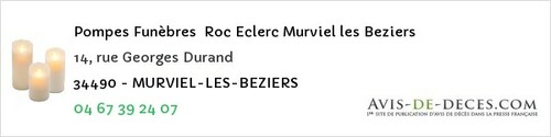 Avis de décès - Grabels - Pompes Funèbres Roc Eclerc Murviel les Beziers