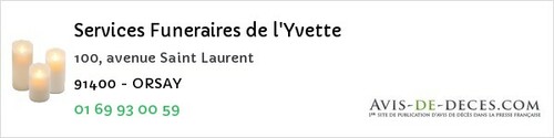 Avis de décès - Saint-Aubin - Services Funeraires de l'Yvette