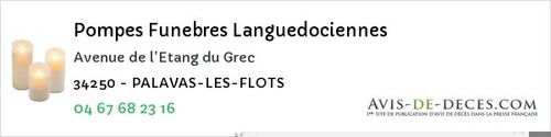Avis de décès - La Grande-Motte - Pompes Funebres Languedociennes