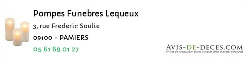 Avis de décès - Saint-Amadou - Pompes Funebres Lequeux