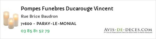Avis de décès - La Chapelle-Thècle - Pompes Funebres Ducarouge Vincent