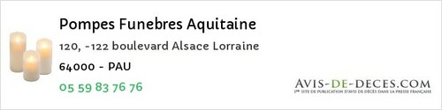 Avis de décès - Asson - Pompes Funebres Aquitaine