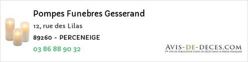 Avis de décès - Vézelay - Pompes Funebres Gesserand