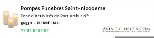 Avis de décès - Sainte-anne-D'auray - Pompes Funebres Saint-nicodeme