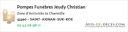 Avis de décès - Saint-Pierre-Sur-Orthe - Pompes Funebres Jeudy Christian