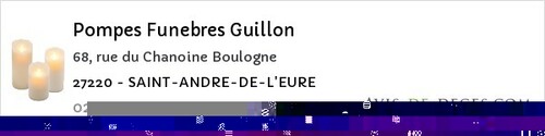 Avis de décès - Garennes-sur-Eure - Pompes Funebres Guillon