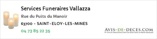 Avis de décès - Pérignat-lès-Sarliève - Services Funeraires Vallazza