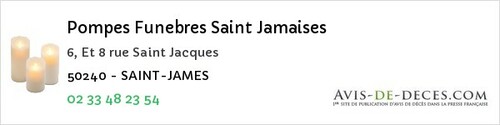 Avis de décès - Condé-sur-Vire - Pompes Funebres Saint Jamaises