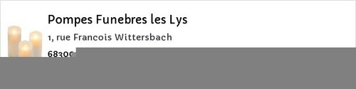 Avis de décès - Oberbruck - Pompes Funebres les Lys
