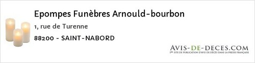 Avis de décès - Ruppes - Epompes Funèbres Arnould-bourbon
