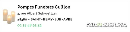 Avis de décès - Fontaine-la-Guyon - Pompes Funebres Guillon
