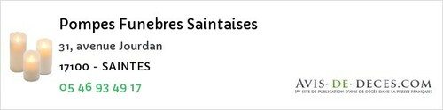 Avis de décès - Saint-Mard - Pompes Funebres Saintaises