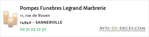 Avis de décès - Villers-sur-Mer - Pompes Funebres Legrand Marbrerie