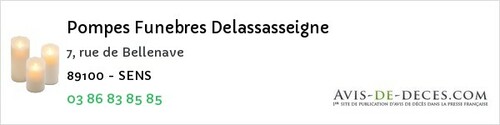 Avis de décès - Courgenay - Pompes Funebres Delassasseigne