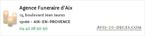 Avis de décès - Gignac-la-Nerthe - Agence Funeraire d'Aix