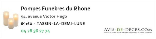 Avis de décès - Lozanne - Pompes Funebres du Rhone