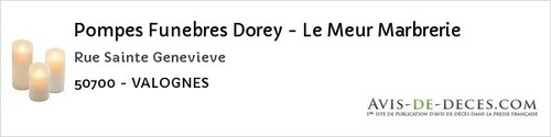 Avis de décès - Saint-Pair-Sur-Mer - Pompes Funebres Dorey - Le Meur Marbrerie