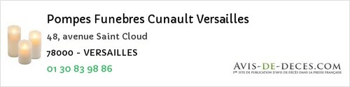 Avis de décès - Guernes - Pompes Funebres Cunault Versailles