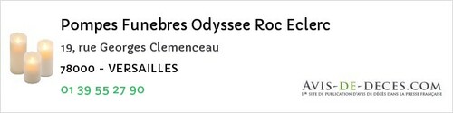 Avis de décès - Beynes - Pompes Funebres Odyssee Roc Eclerc