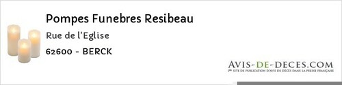 Avis de décès - Saint-Laurent-Blangy - Pompes Funebres Resibeau