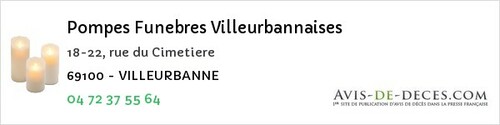 Avis de décès - Beaujeu-Saint-Vallier-Pierrejux-Et-Quitteur - Pompes Funebres Villeurbannaises